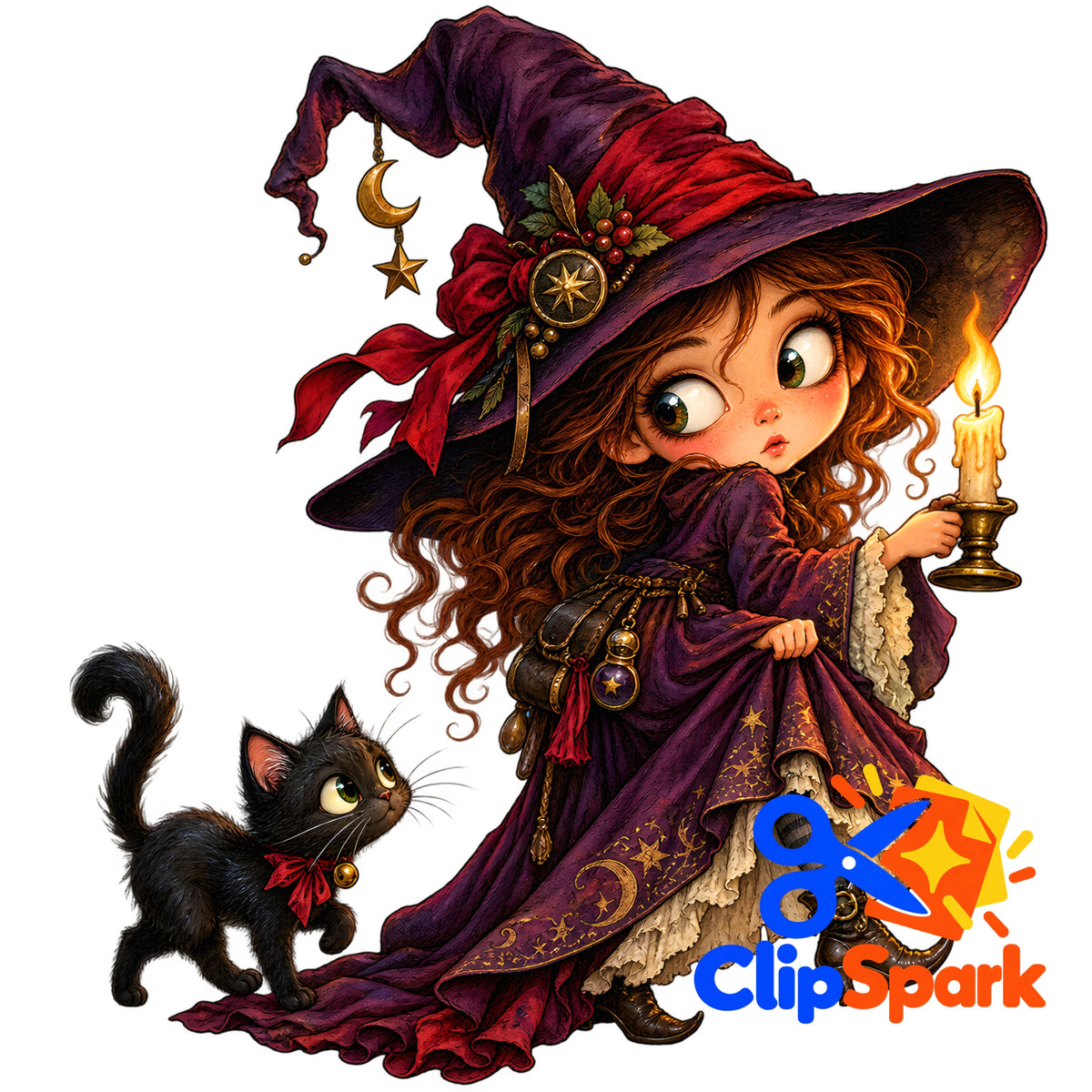 Whimsical Halloween Clipart Bundle | 25 Cute Spooky PNGs