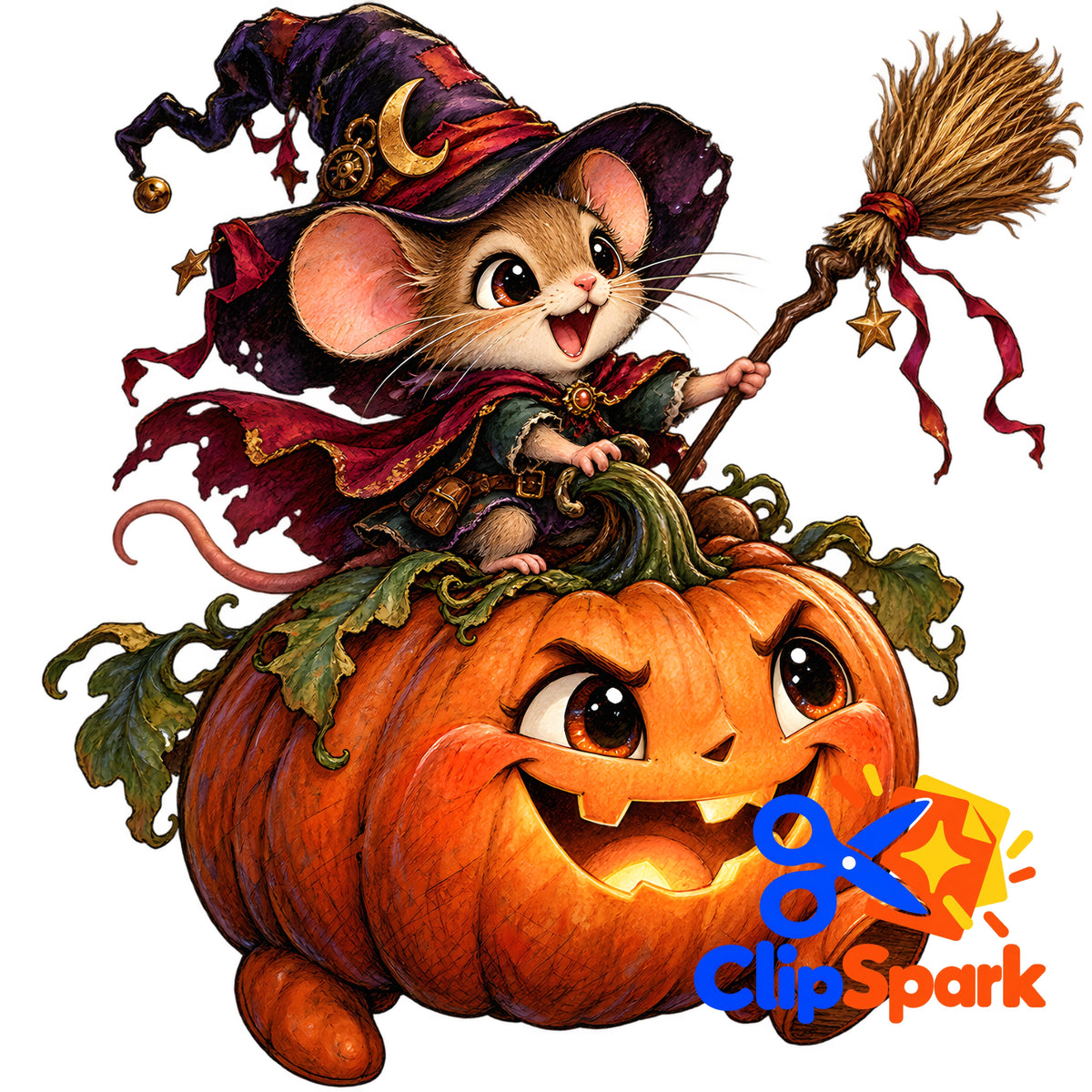 Whimsical Halloween Clipart Bundle | 25 Cute Spooky PNGs