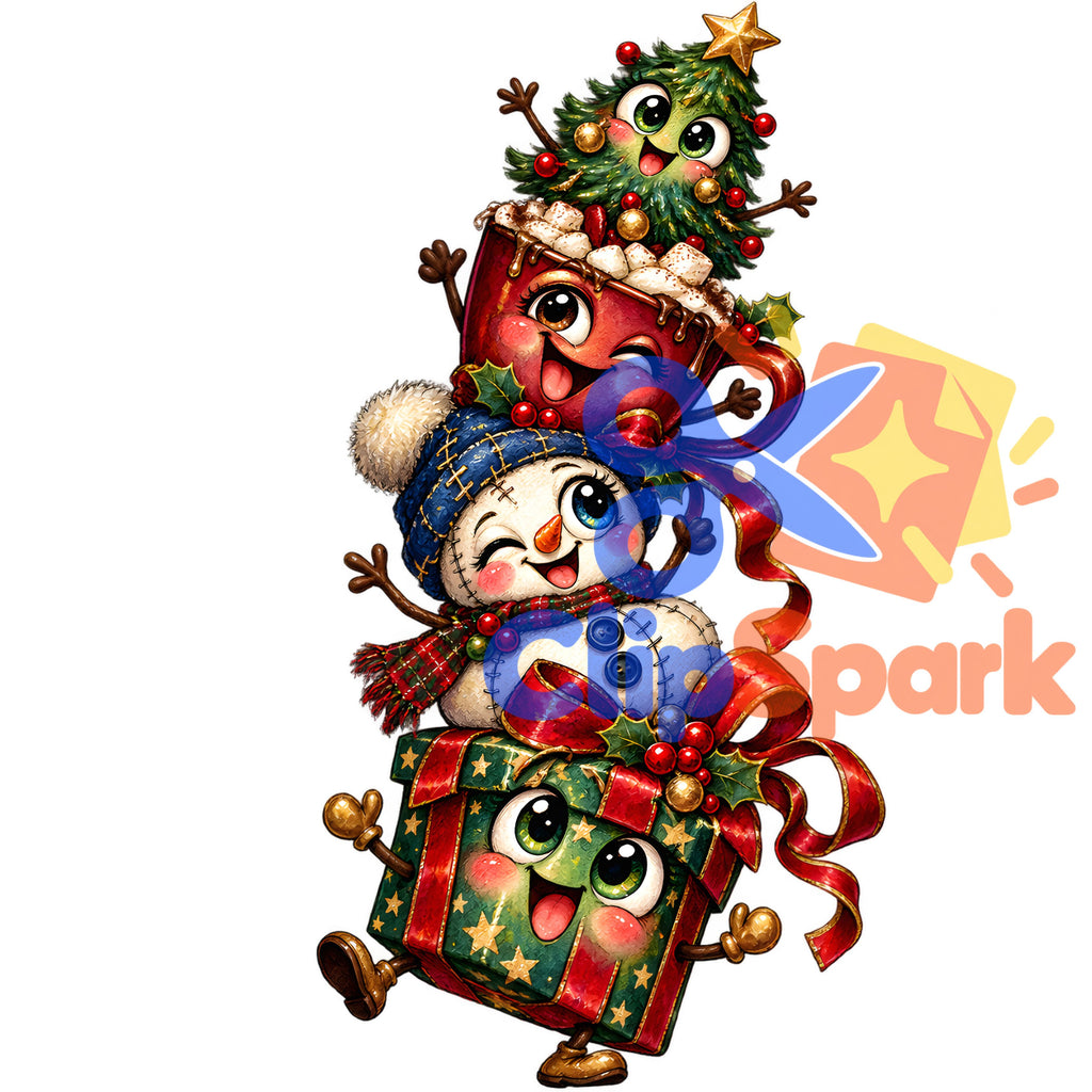 Creepy Christmas Clipart Bundle – 29 Watercolor PNGs for Sublimation