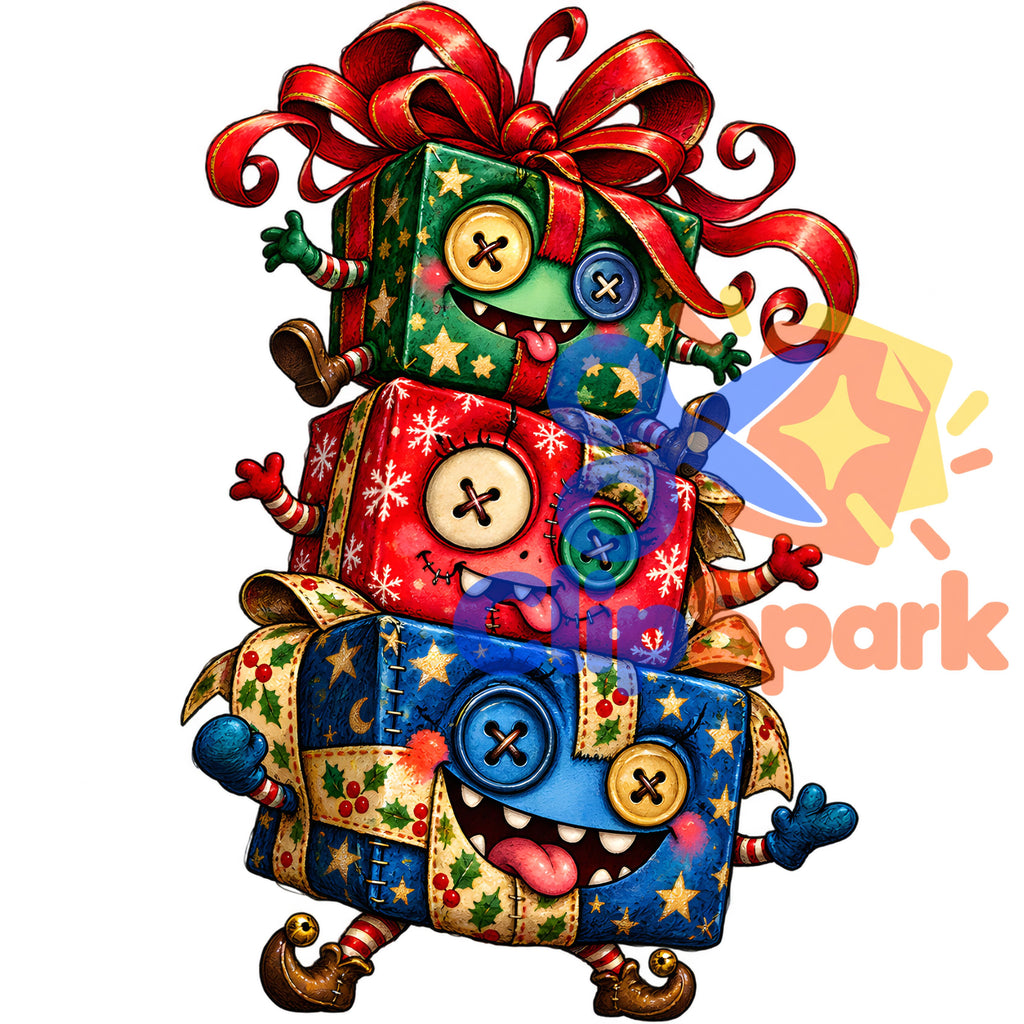 Creepy Christmas Clipart Bundle – 29 Watercolor PNGs for Sublimation
