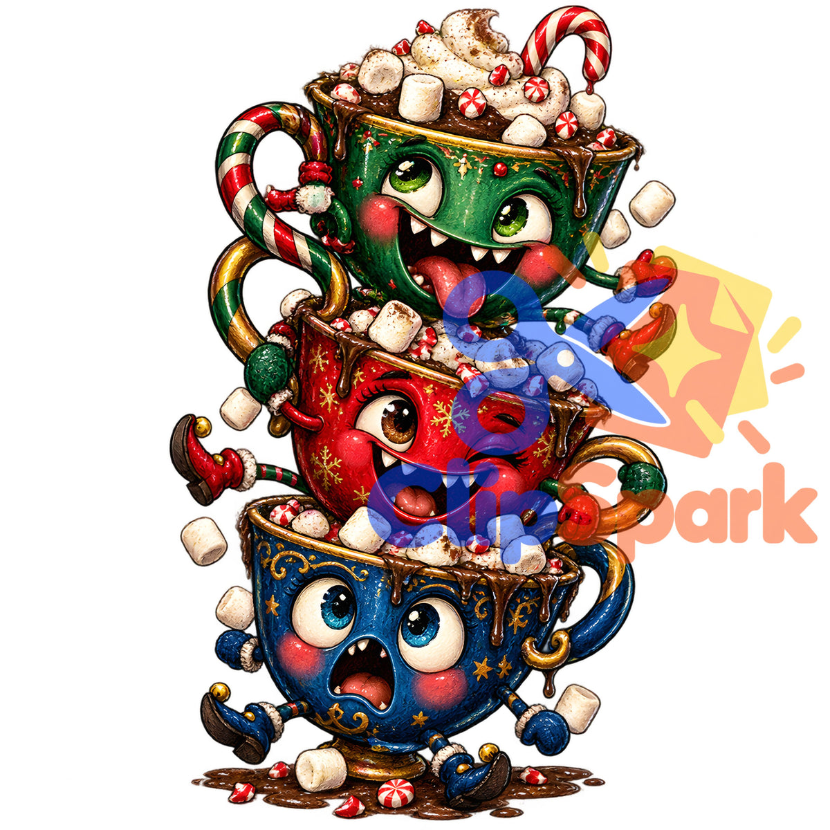 Creepy Christmas Clipart Bundle – 29 Watercolor PNGs for Sublimation
