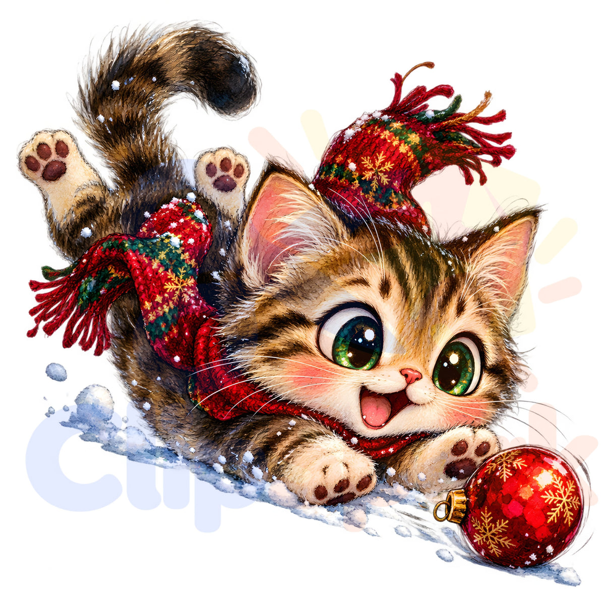Christmas Cat Clipart Bundle – 24 Cute Kitten PNGs for Holiday Crafts