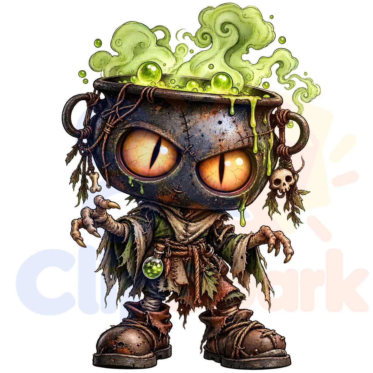 Halloween Monster Clipart Bundle – 27 Spooky PNGs with Pumpkins & Haunted Houses