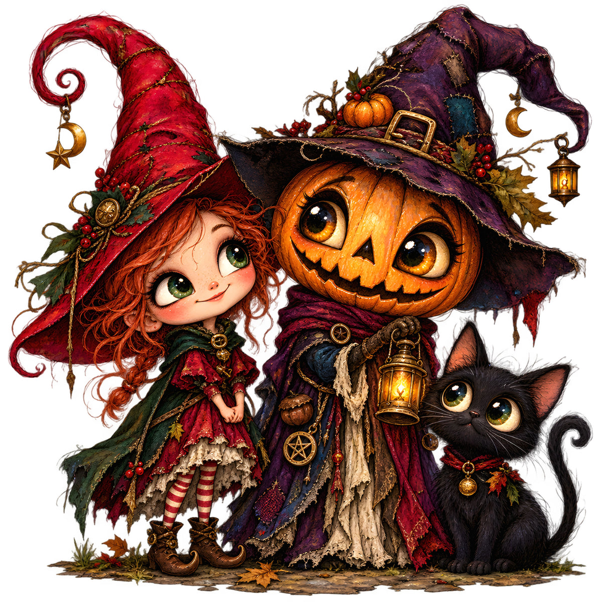 Whimsical Halloween Clipart Bundle | 25 Cute Spooky PNGs