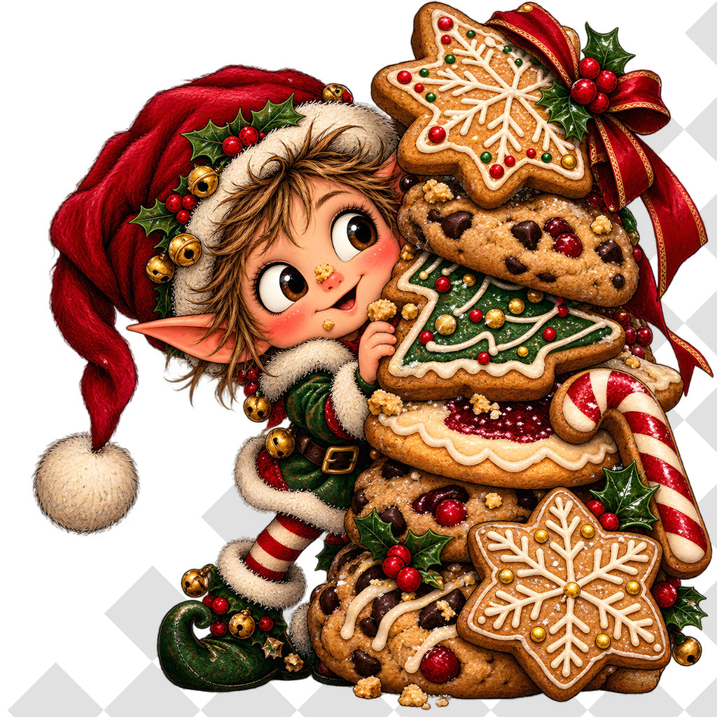 Christmas Elf Clipart Bundle, 24 Cute Holiday PNGs for Cards, Crafts & Scrapbooking