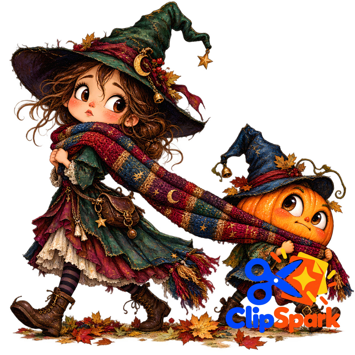 Whimsical Halloween Clipart Bundle | 25 Cute Spooky PNGs