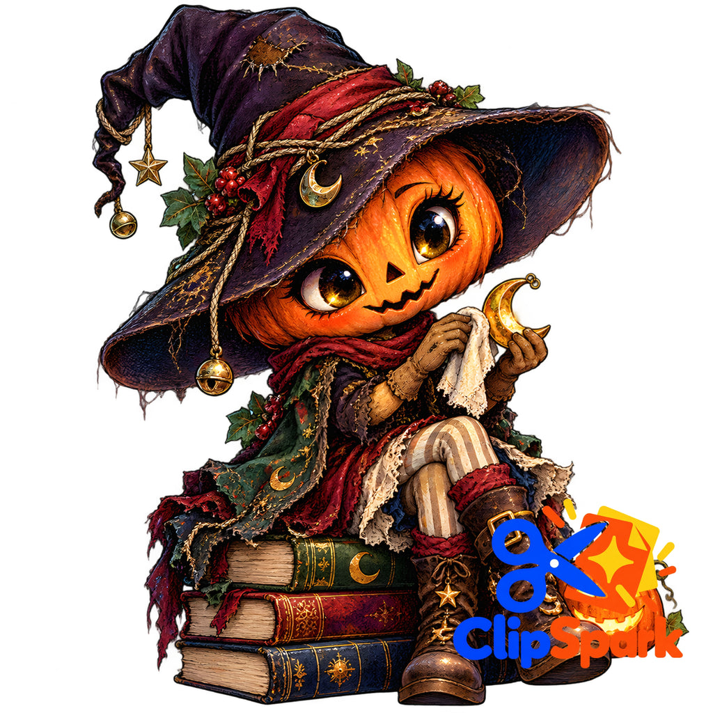 Whimsical Halloween Clipart Bundle | 25 Cute Spooky PNGs