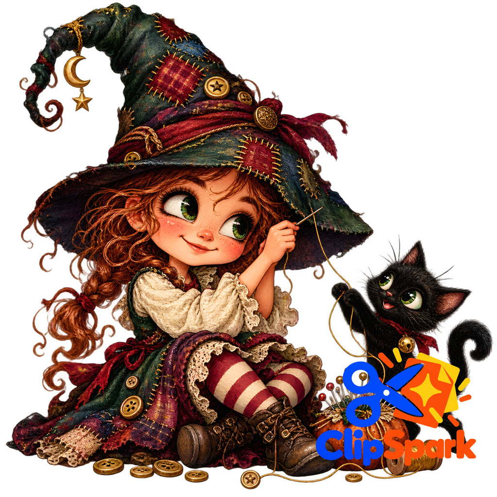 Whimsical Halloween Clipart Bundle | 25 Cute Spooky PNGs