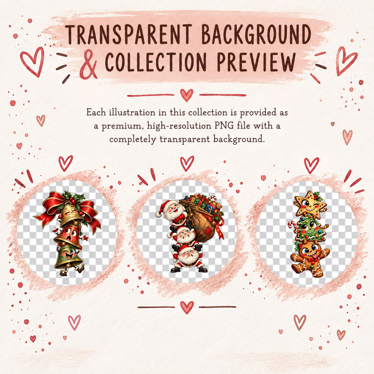 Creepy Christmas Clipart Bundle – 29 Watercolor PNGs for Sublimation
