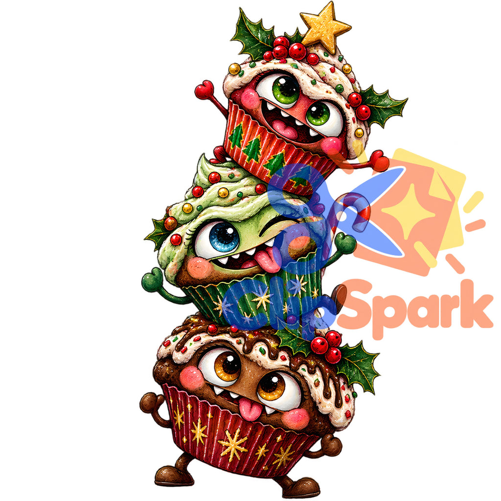 Creepy Christmas Clipart Bundle – 29 Watercolor PNGs for Sublimation
