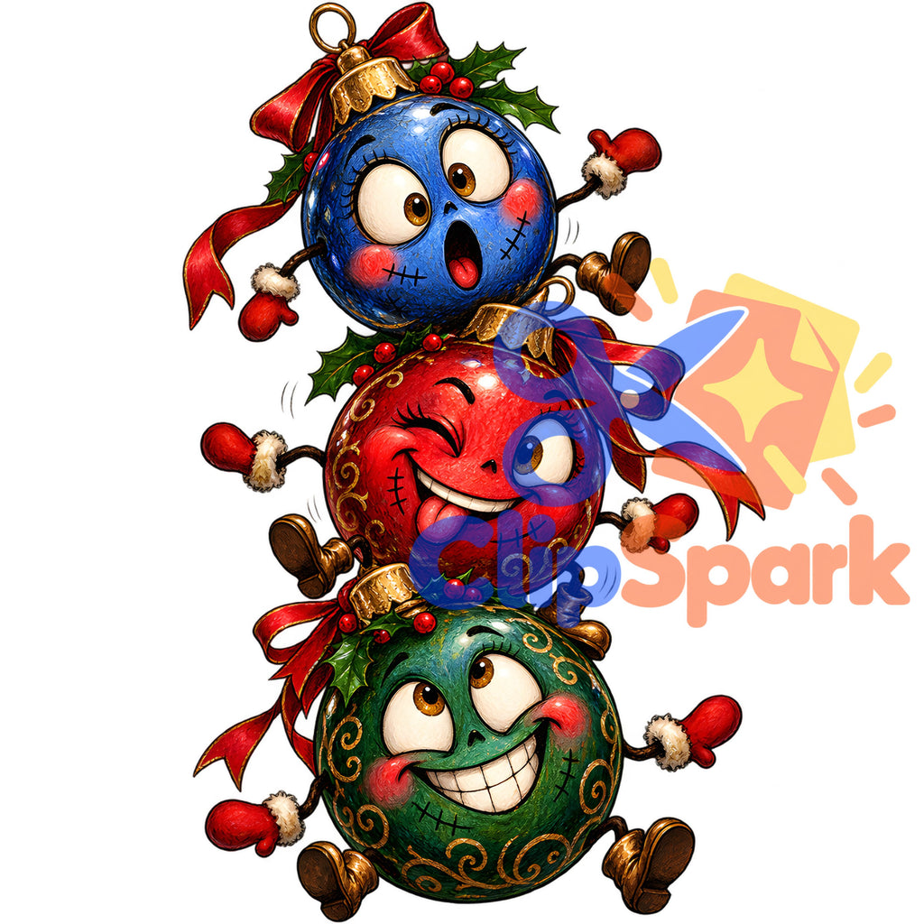Creepy Christmas Clipart Bundle – 29 Watercolor PNGs for Sublimation