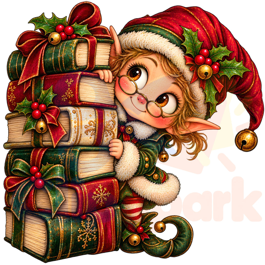 Christmas Elf Clipart Bundle, 24 Cute Holiday PNGs for Cards, Crafts & Scrapbooking
