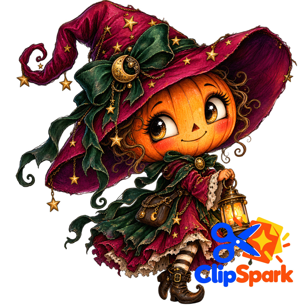 Whimsical Halloween Clipart Bundle | 25 Cute Spooky PNGs