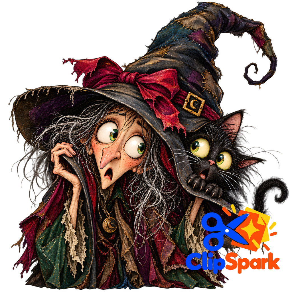 Whimsical Halloween Clipart Bundle | 25 Cute Spooky PNGs