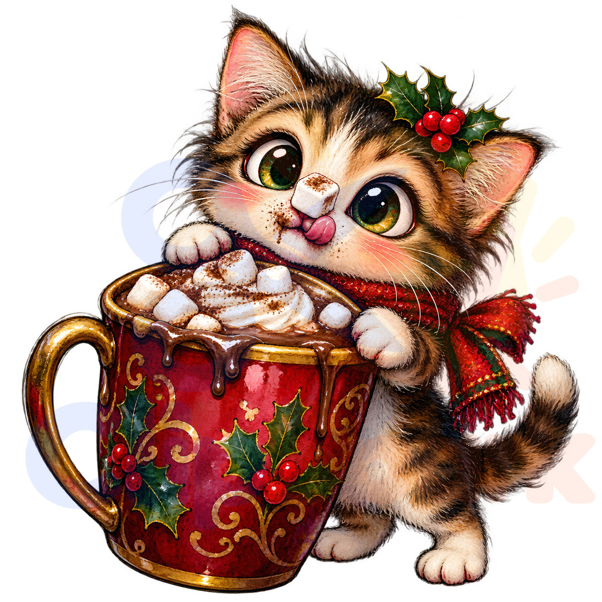 Christmas Cat Clipart Bundle – 24 Cute Kitten PNGs for Holiday Crafts