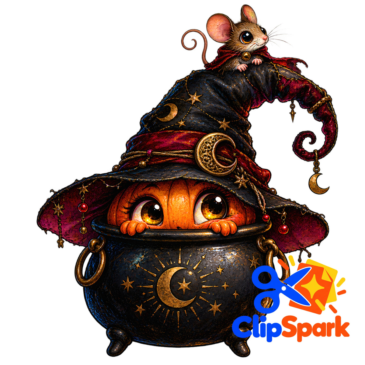 Whimsical Halloween Clipart Bundle | 25 Cute Spooky PNGs