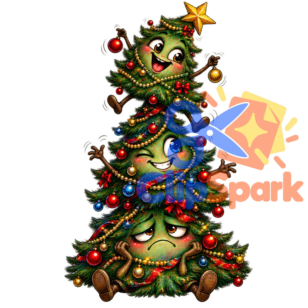 Creepy Christmas Clipart Bundle – 29 Watercolor PNGs for Sublimation