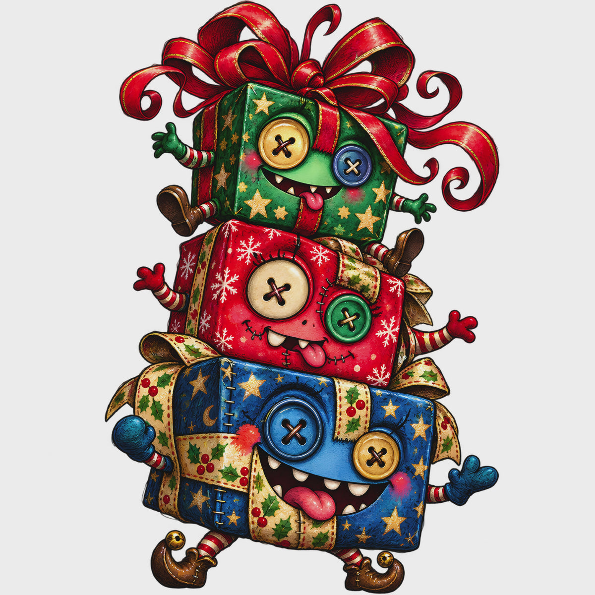 Creepy Christmas Clipart Bundle – 29 Watercolor PNGs for Sublimation